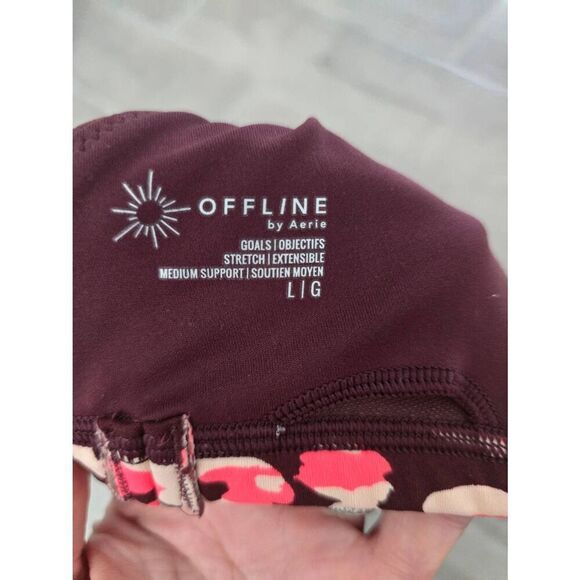 Aerie Offline Goals Medium Support Sports Bra Leopard Print Size‎ Large - Picture 6 of 6
